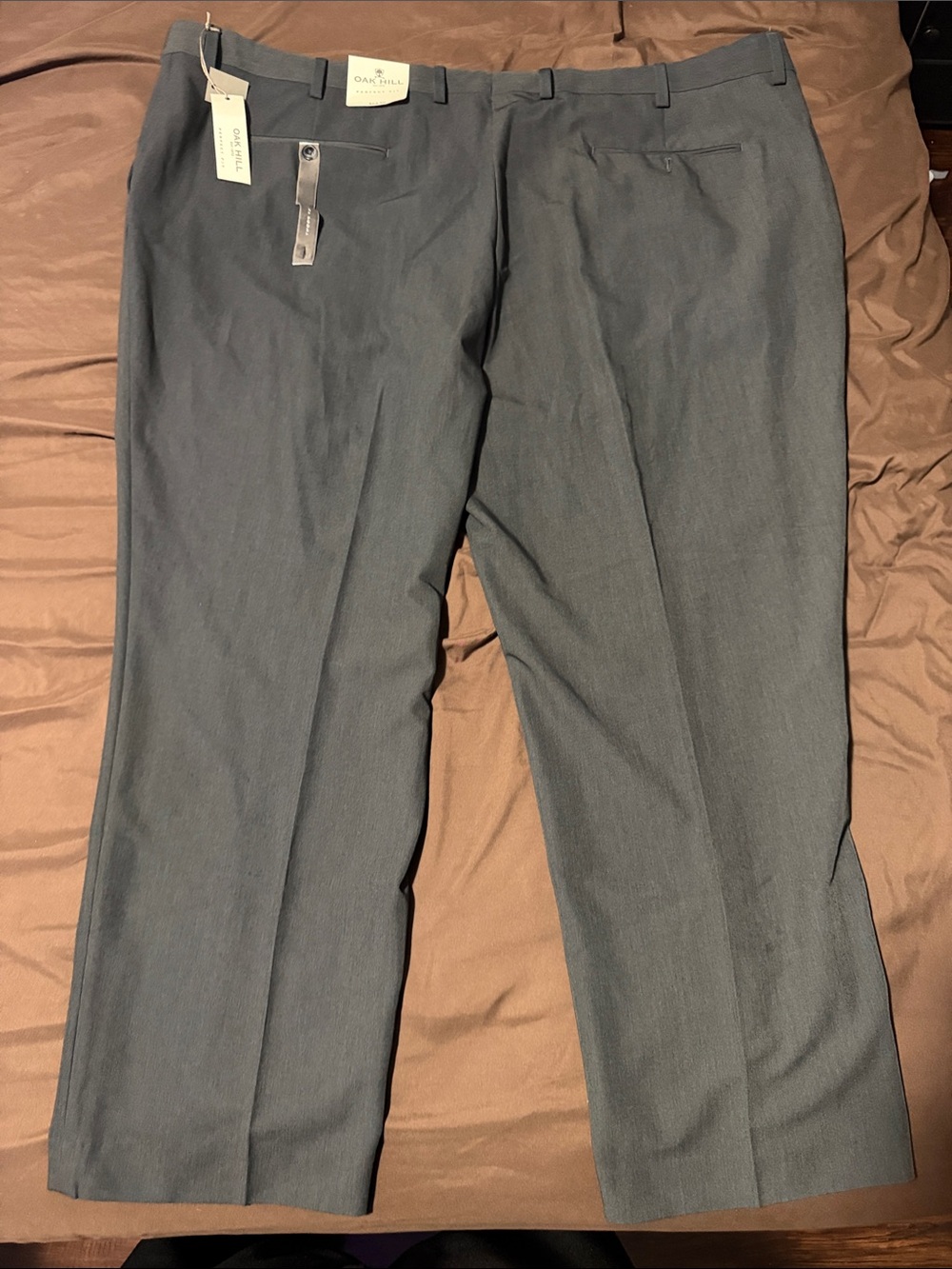 Oak Hill Men's Charcoal Dress Pants - Flat Front Professional Trousers